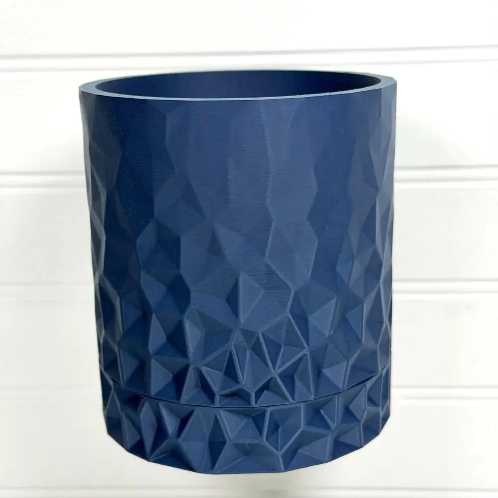 Voronoi Wall Hanging Planter, Indoor Plant Pot, Screw On Drip Tray, Geometric